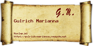 Gulrich Marianna névjegykártya